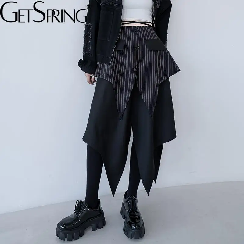 

Getspring Женская юбка Асимметричная Лоскутная цветная юбка Женская Асимметричная винтажная Повседневная Длинная юбка с высокой талией Новинк...