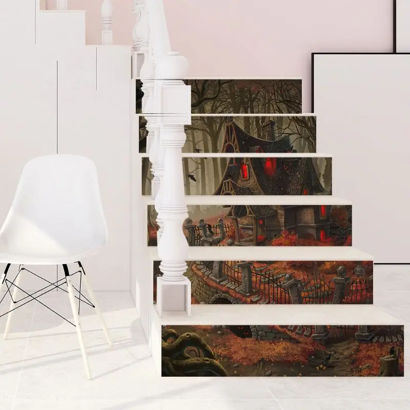 Наклейка для лестницы на Хэллоуин украшение дома с привидениями наклейка