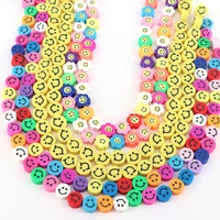 5 strands flowerhappy face colorful polymer clay spacer beads for women girls jewelry making diy bracelet necklace accessories