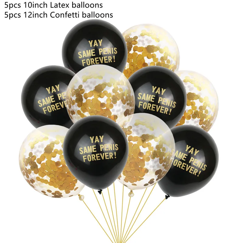 10pcs gold Confetti2 Украшения для девичника тот же пенис навсегда воздушный шар невесты быть баннер гирлянда для девичника курица вечерние Mr Mrs Свадебные украшения - Цвет: 10pcs gold Confetti2