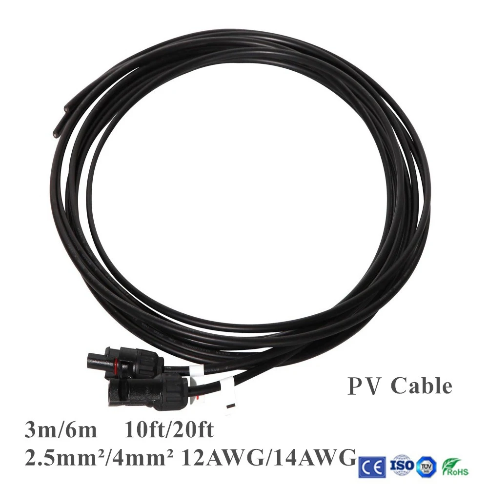 1 пара 3 м/6 м 10 футов/20 футов 2 5 мм 4 12AWG/14AWG солнечные панели PV кабель мужской и