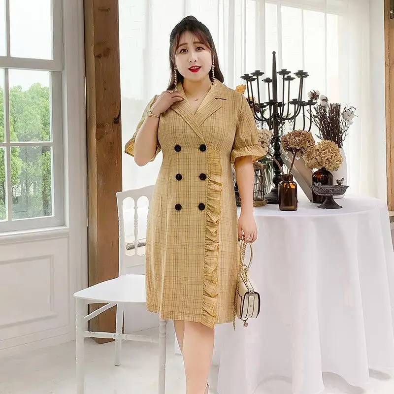 Женское клетчатое платье в стиле ретро повседневное длинное офисное блейзер