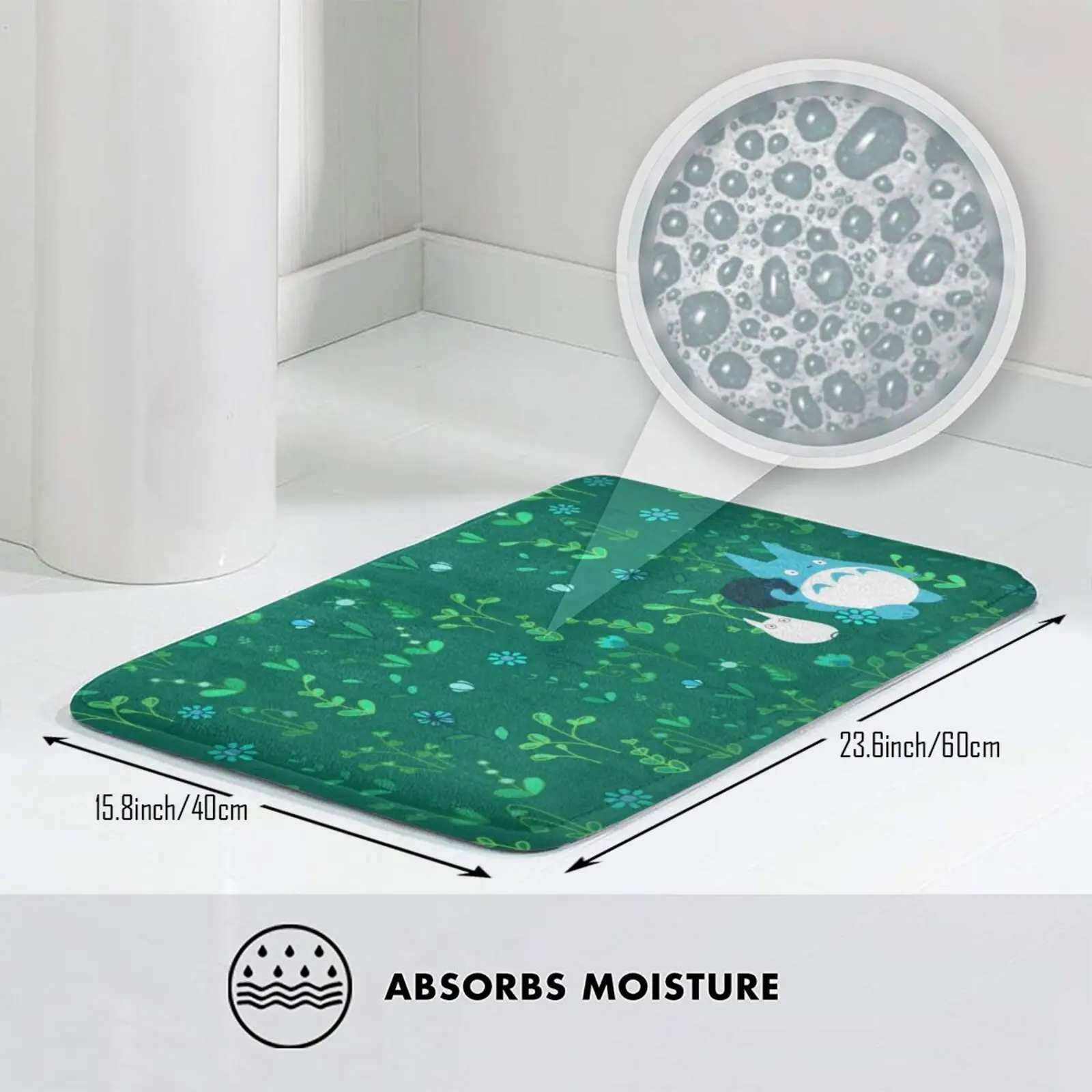 Коврик Totoro с цветочным рисунком Противоскользящий коврик для входной двери в