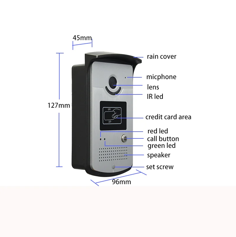 7 &quotвидео домофон функция записи фото система контроля доступа инфракрасная
