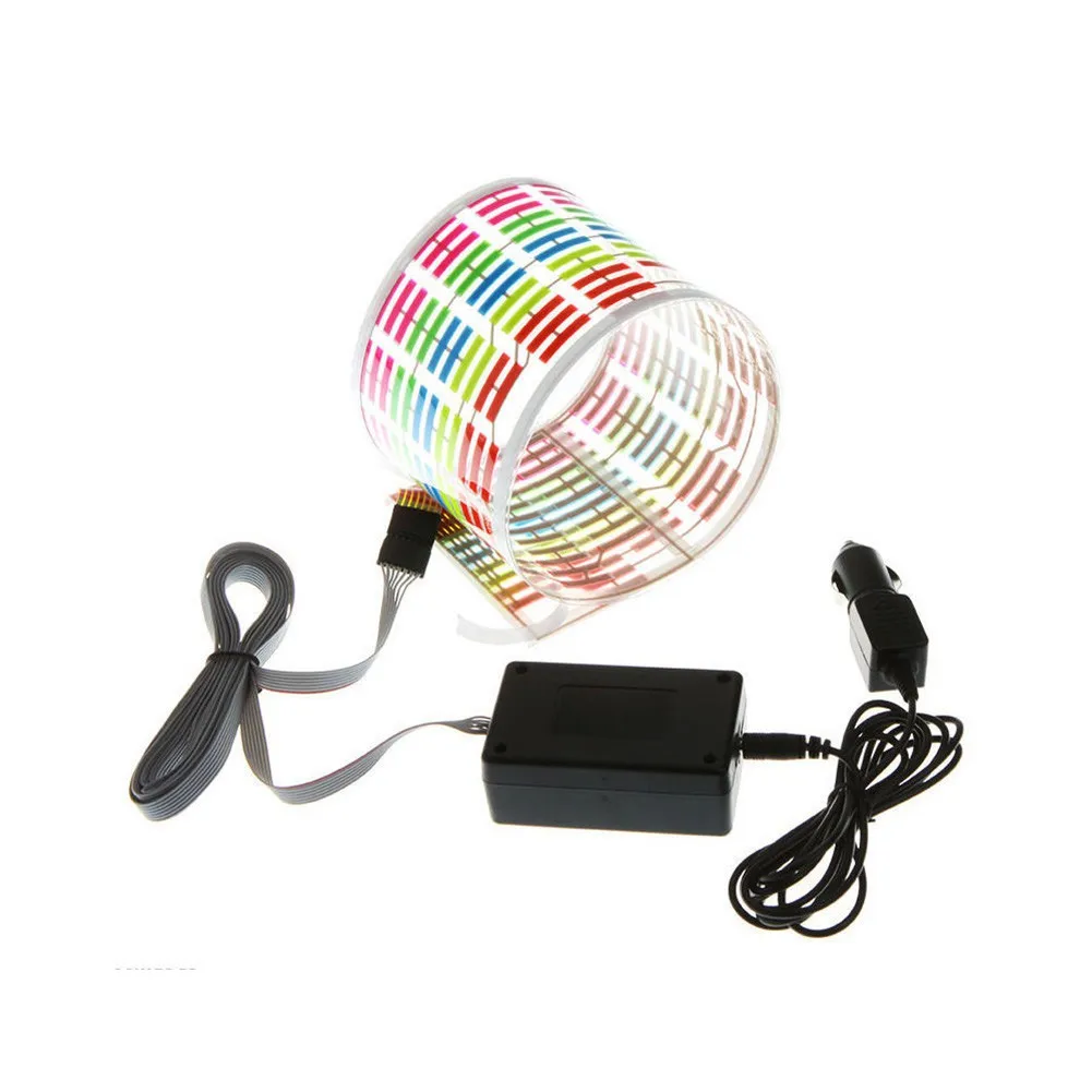 1pc 45X11cm Car Sticker Music Rhythm LED Flash Light Lamp Sound Activated Equalizer Led Audio Decorate | Автомобили и мотоциклы