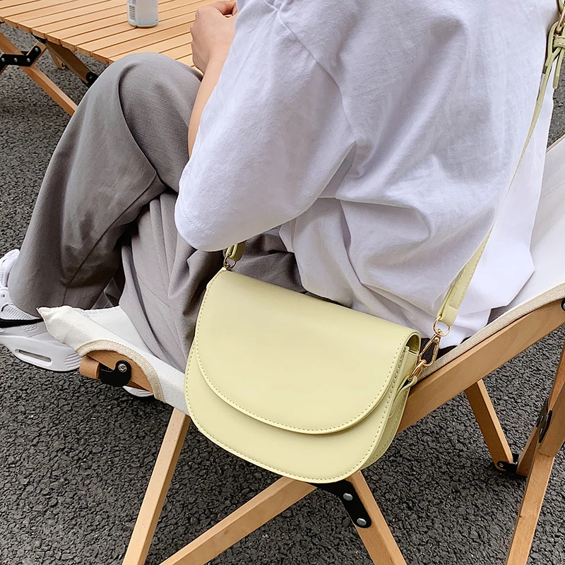 

Cute Mini Pu Leather Design Saddle Crossbody Shoulder Bags for Women 2021 Fashion Brand Luxury Ladies Travel Handbags