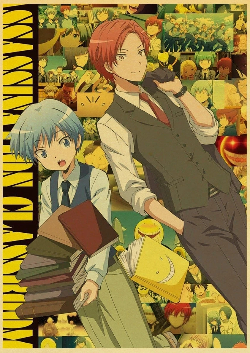 Винтажные постеры в стиле аниме класс убийц домашний декор комикс выставочная