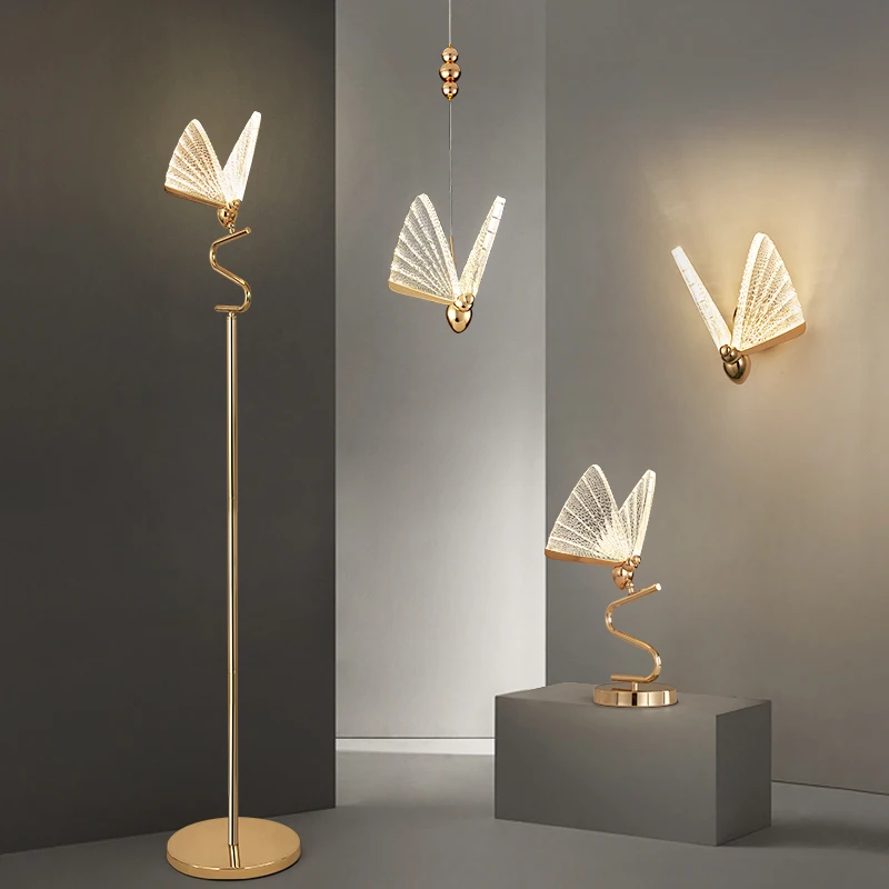 

Contemporary Floor Lamp Butterfly Luxury Aisle Lights Decoration Home Living Room Bedroom Iron Art Decorative Lighting