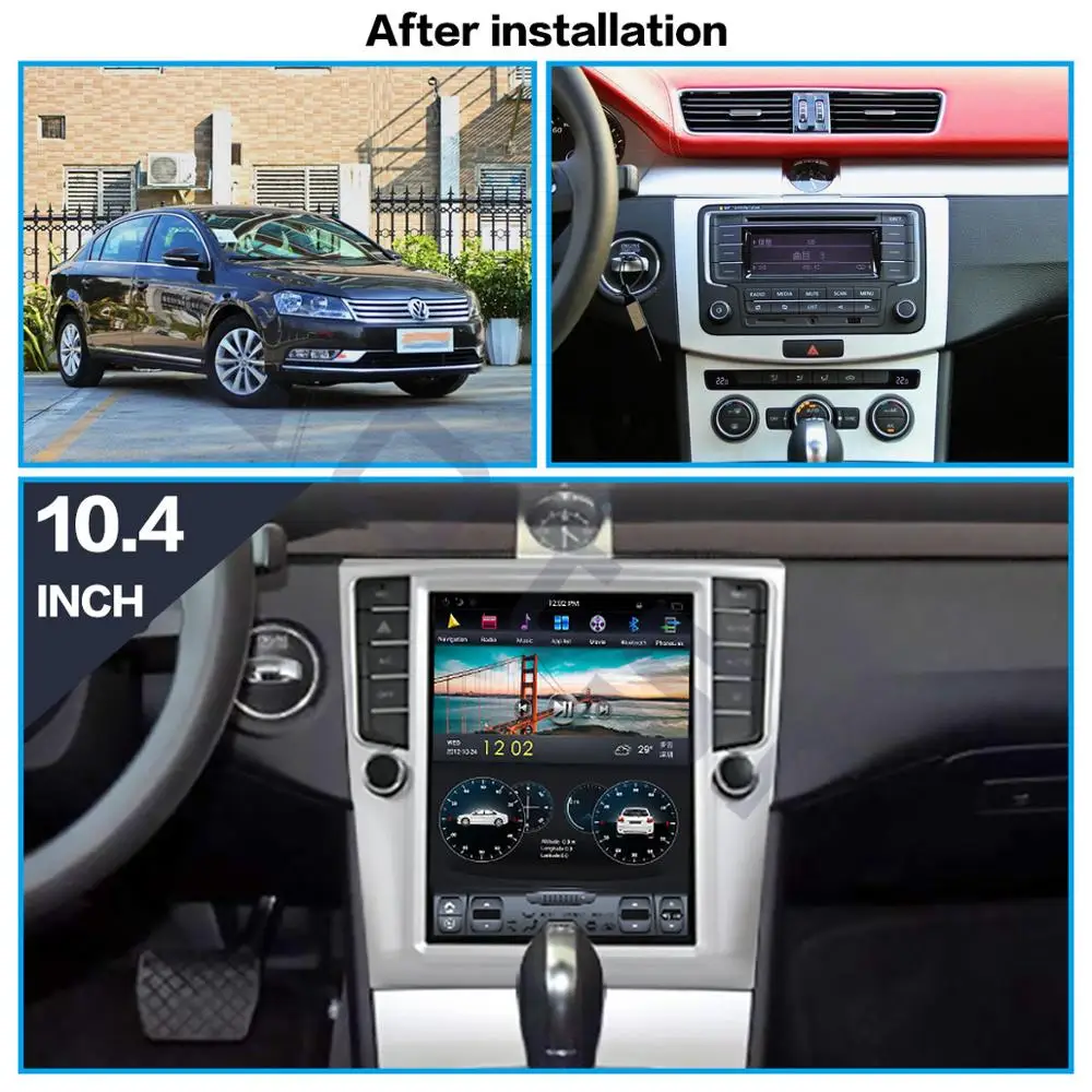 

Aotsr Tesla 10.4“ Android 8.1 Vertical screen Car DVD Multimedia player GPS Navigation For Volkswagen Magotan CC 2012+ carplay