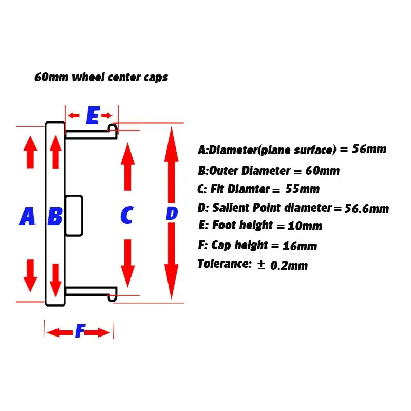 Автомобильный Стайлинг 4 шт./лот 56 мм черный автомобиль под заказ Сплав ABS обод