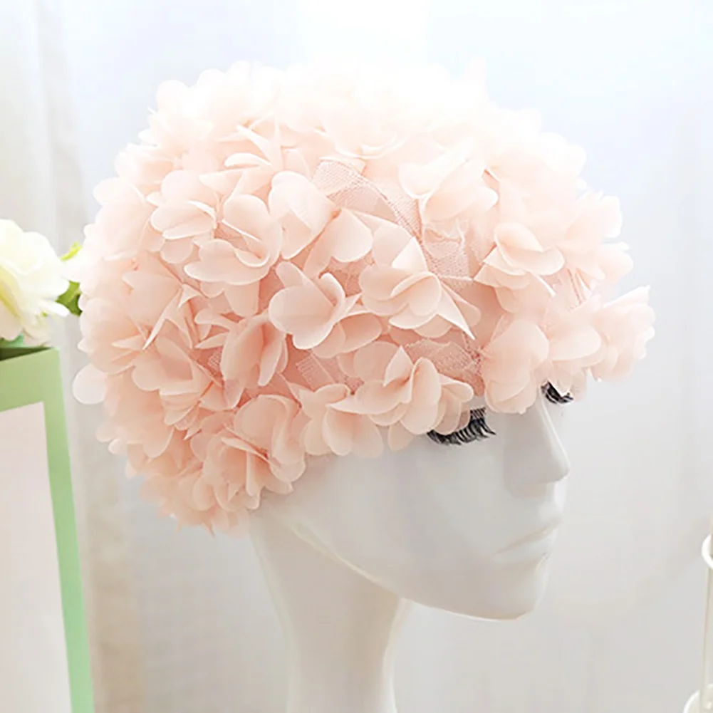 

Новое поступление, женская шапка для плавания с цветами, дышащая шапка для плавания и бассейна, эластичная объемная повязка на голову с трех...