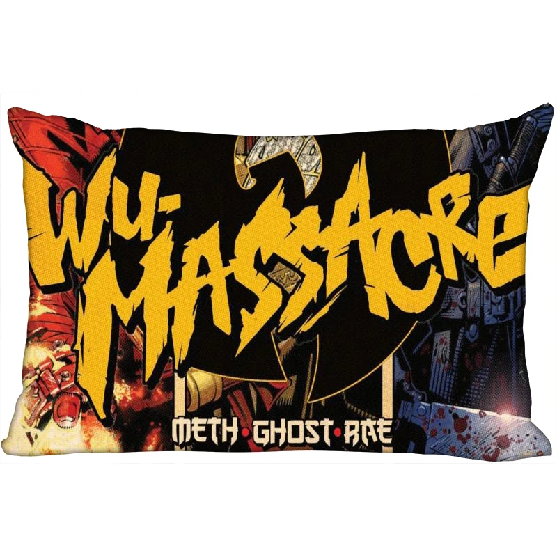 

ShunQian Wu Tang Pillowcase 45x35cm(One Side) Decorative Rectangle Zipper 3D Print Pillowcase Satin Fabric Pillow Cover