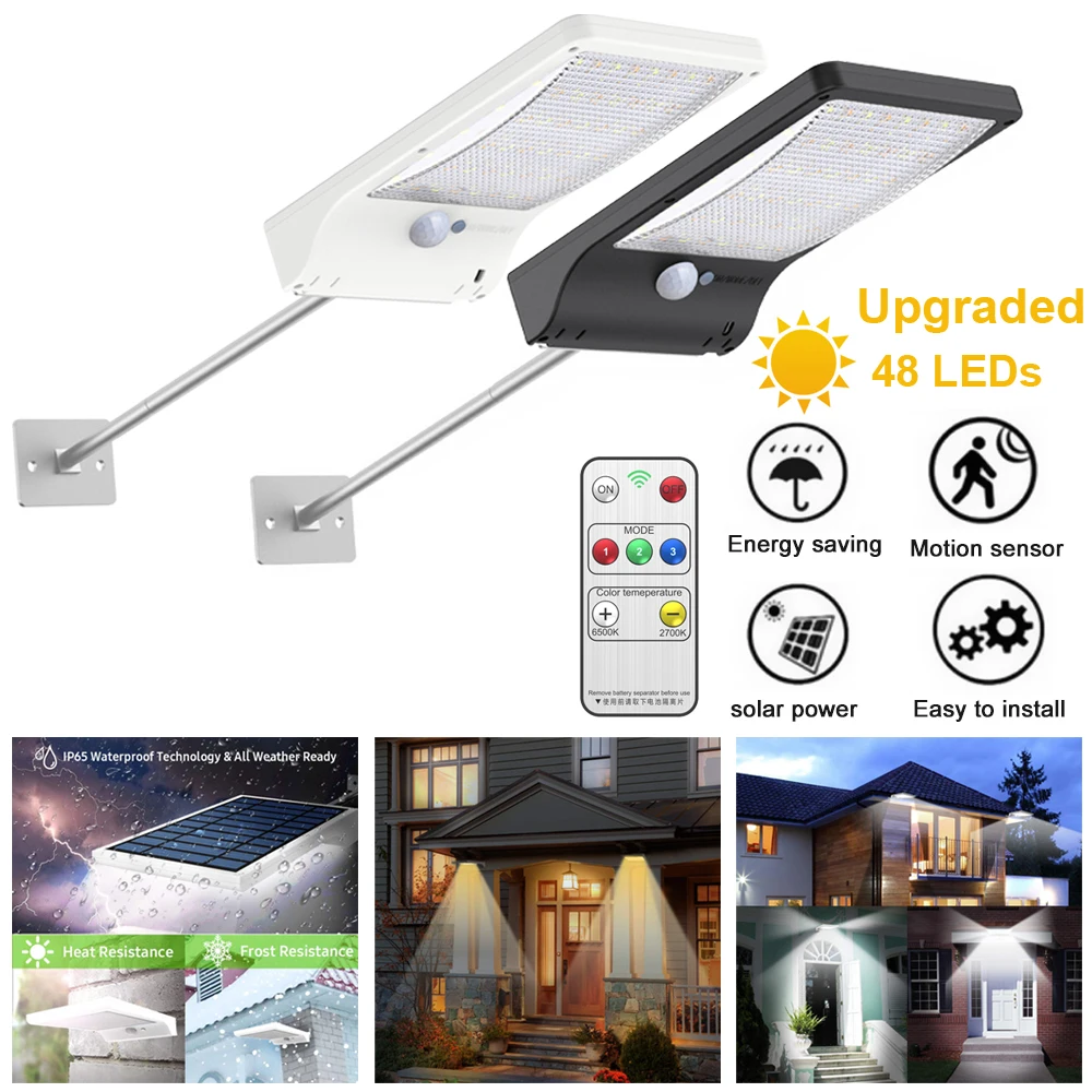 48 Светодиодный светильник на солнечных батареях открытом воздухе солнечный