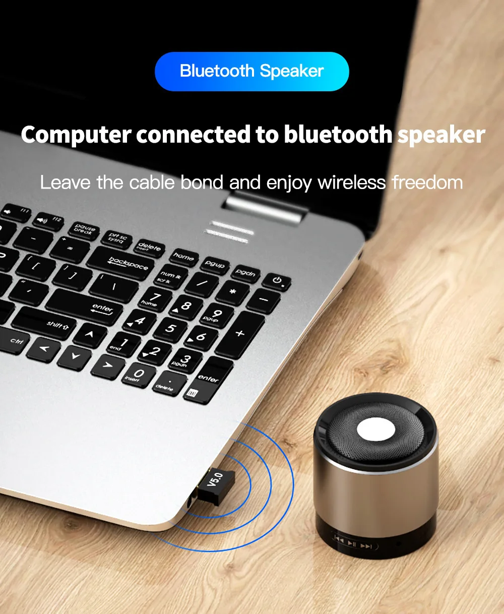 Wireless USB Bluetooth-compatible 5.0 4.0 Adapter Transmitter Music Receiver MINI BT5.0 Dongle Audio for Computer Tablet | Электроника