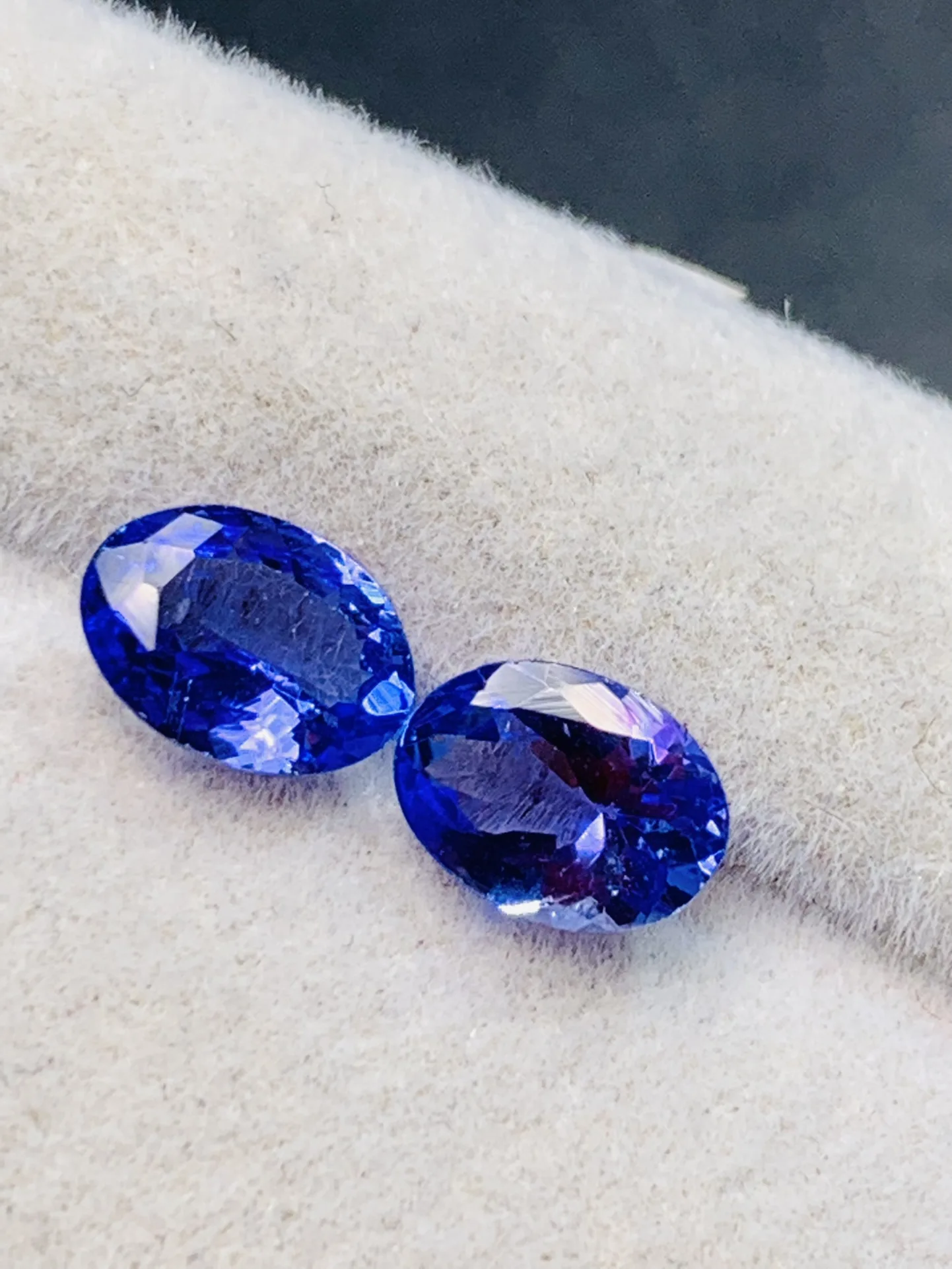 Pure natural tanzanite loose stone Making stud rings blue luster Oval accessories gem jewelry bijoux femme aneis feminino taki