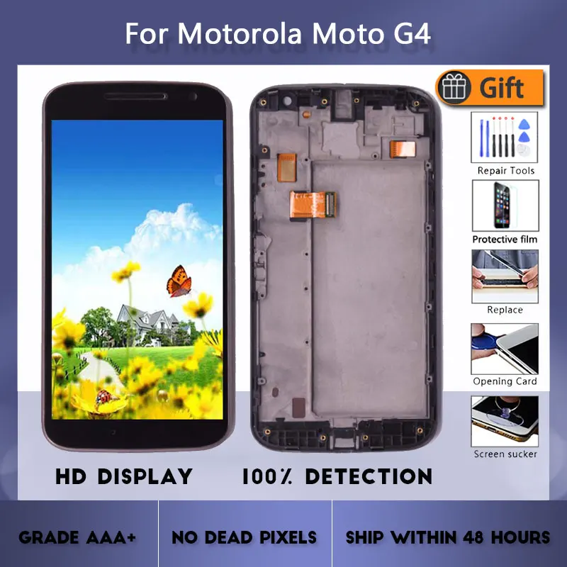 

ЖК-дисплей 5,5 дюйма для Motorola Moto G4 XT1625 XT1621 XT1624, сенсорный экран с рамкой и дигитайзером в сборе, запасные части