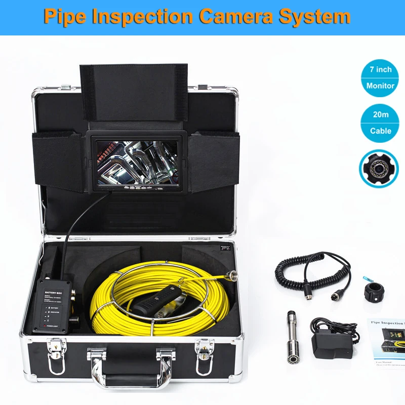 

20-50M Cable 23MM 1000 TVL Lens Industrial Pipe Sewer Duct Endoscope Inspection Camera 7inch LCD 4500mAh Battery