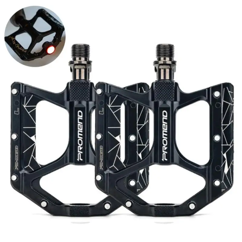 

Mtb педали велосипеда педали для езды на велосипеде ультра светильник Non-Slip сплав плоская платформа, педали комплект предупреждающих светодиодных ламп светильник bicicleta педали