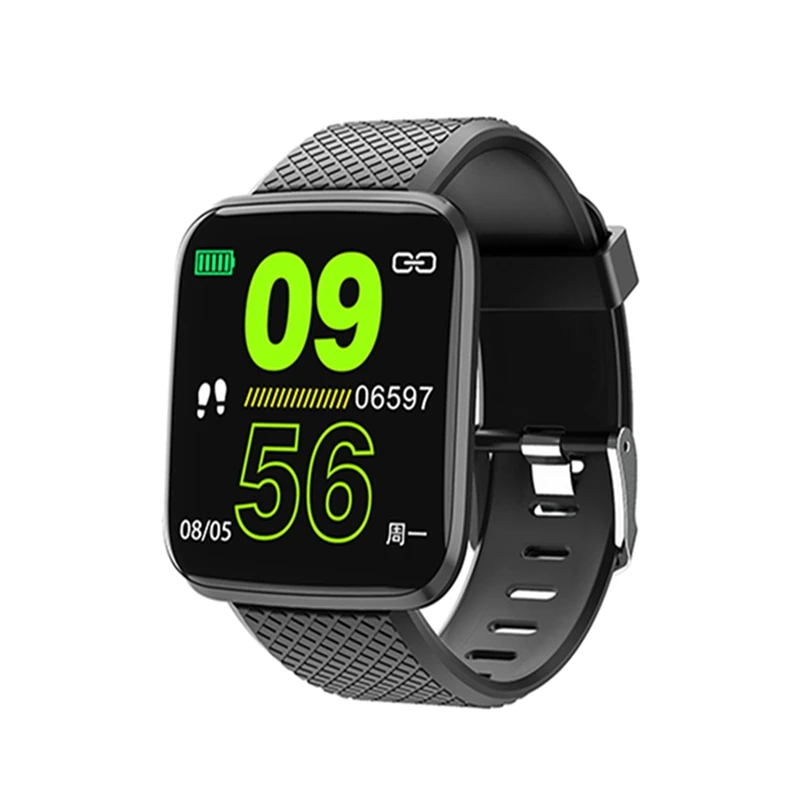 116 Plus2 black Новинка 116 Pro/Plus2 обновление пользовательского интерфейса Смарт часы HR Монитор артериального давления Мульти Спорт напоминание фитнес Смарт часы для дропшиппинг - Цвет: 116 Plus2 black