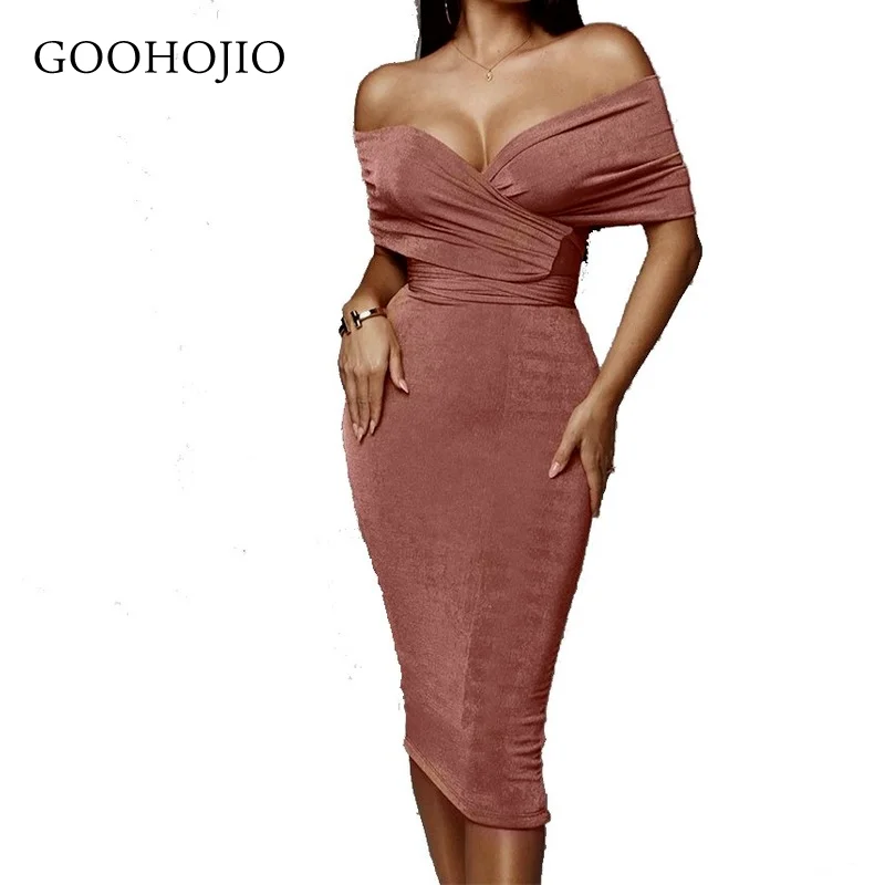 

GOOHOJIO 2021 New Spring and Autumn Fashionable Bandage Dress Women Low-cut Dresses for Women Backless Sexy Women's Hip Dresses