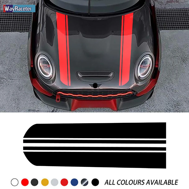 2 шт. наклейка на капот автомобиля Виниловая в полоску для MINI Cooper R60 Countryman F60 F55 F56 R56