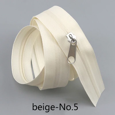 Beige-No5 Meetee, 2 метра, 3#5#, нейлоновая катушка, Водонепроницаемая молния, цветная кодовая обратная молния, с слайдером, сделай сам, для одежды, для улицы, сумки, швейные принадлежности - Цвет: Beige-No5