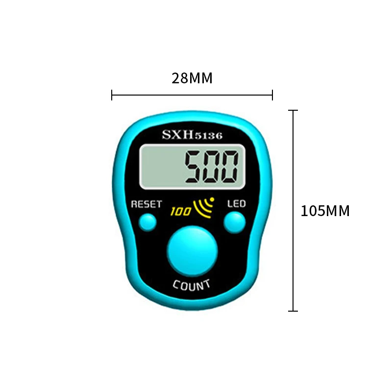 

Stitch Marker Row Hand Finger Counter LCD Electric Digital Display With Light For Sewing Knitting Weave Buddha Pray Soccer