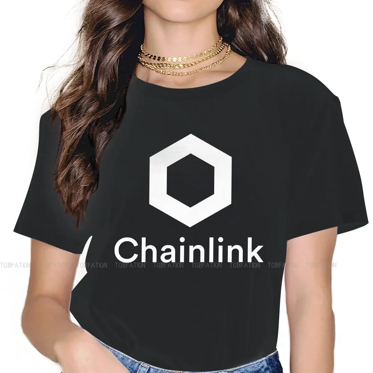 

ChainLink Crypto Link Coin Crytopcurrency Blockchain TShirt for Woman Girl White 5XL Summer Sweatshirts T Shirt Novelty Fluffy