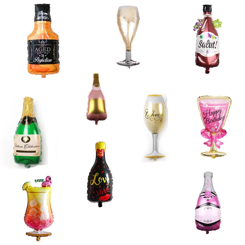 

1pc Valentine's Day Rose Gold Champagne Bottle Wine Mylar Balloons Party Decorations Wedding Decorations House Decoration Decor