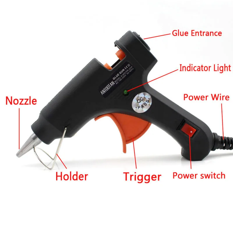 Профессиональный клеевой пистолет 20 Вт с термоклеем практичный беспроводной