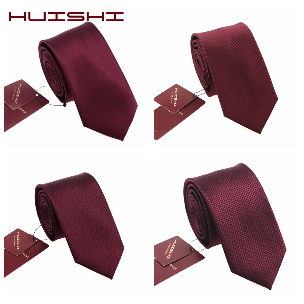 Corbata de Cuello de camisa Unisex, accesorios ajustables, corbata de traje rojo vino, regalo de matrimonio colorido, Popular