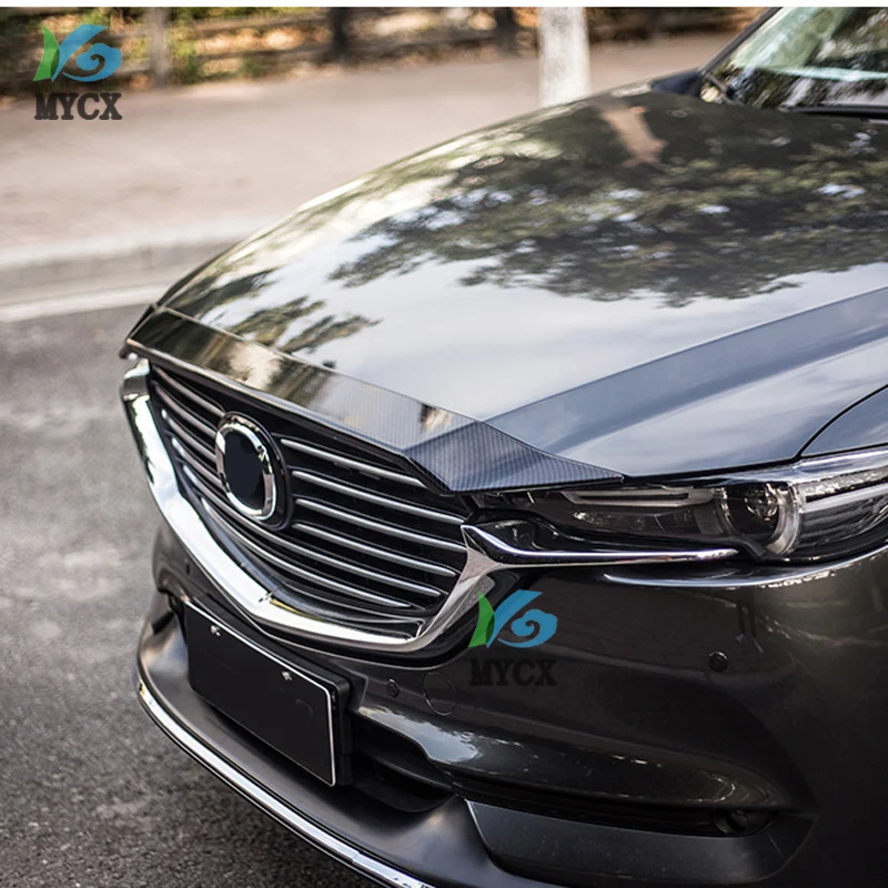 Подходит для Mazda CX8 CX-8 CX 8 хромированная решетка из АБС-пластика решетка капота двигателя наклейка крышка отделка молдинг автомобиля Стайлинг 2 цвета