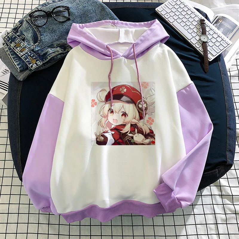 

Harajuku Hoodie Oversized Sweatshirt Zhong Li Print Anime Genshin Impact Hot Game Anime Long Sleeve Winter Women/Men Streetwear