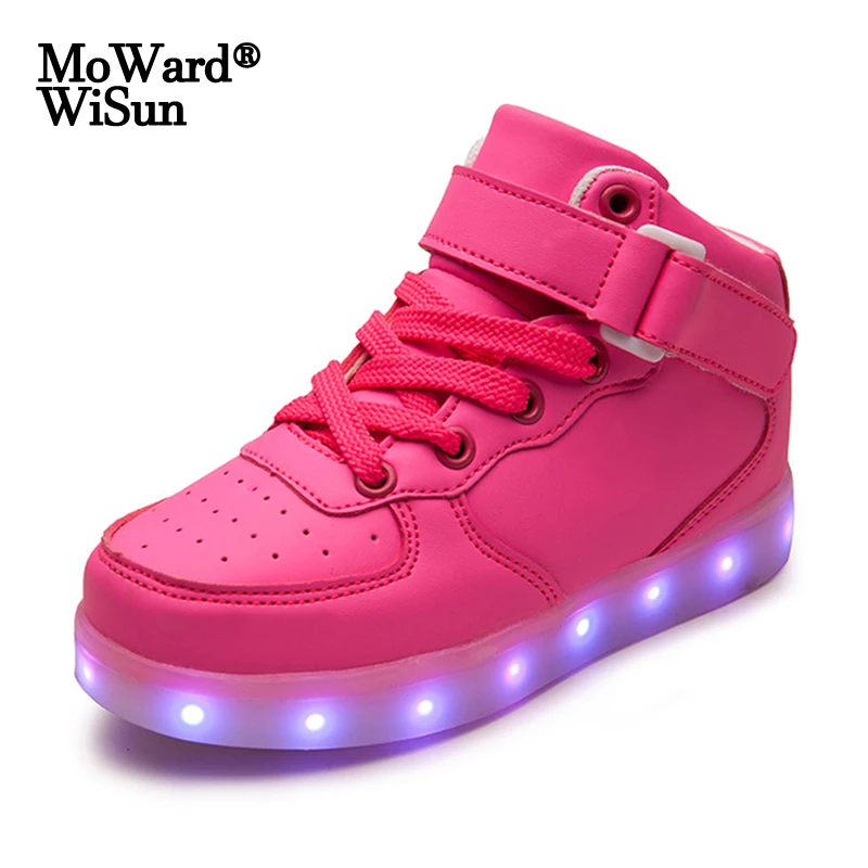 

Size 25-40 USB Charge Children LED Shoes Glowing Luminous Sneakers for Kids Boys Girls Lighted Shoes with Luminous sole Blue