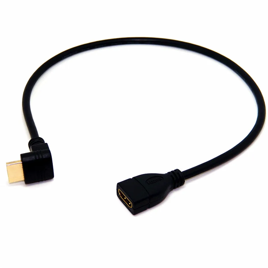 Кабель HDMI 90 градусов прямоугольный HDMI Мужской к HDMI Женский Кабель адаптер Разъем черный для DVD ТВ проектор 0,15 м 0,5 м