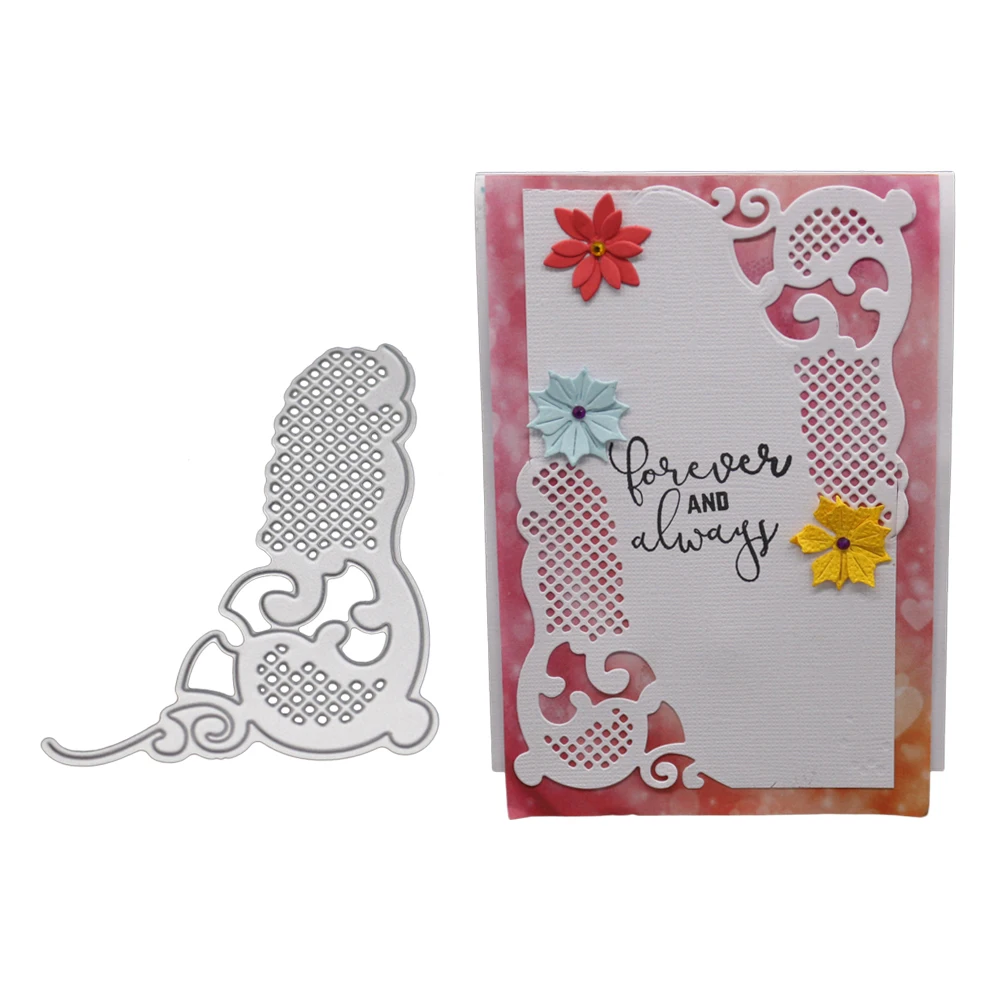 Кружевной угловой металлический вырубной штамп трафареты бумажные карточки для