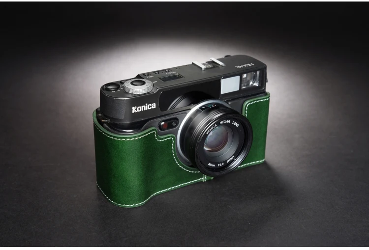 Дизайн для KONICA Hexar AF Натуральная кожаная сумка-чехол камеры ручной работы