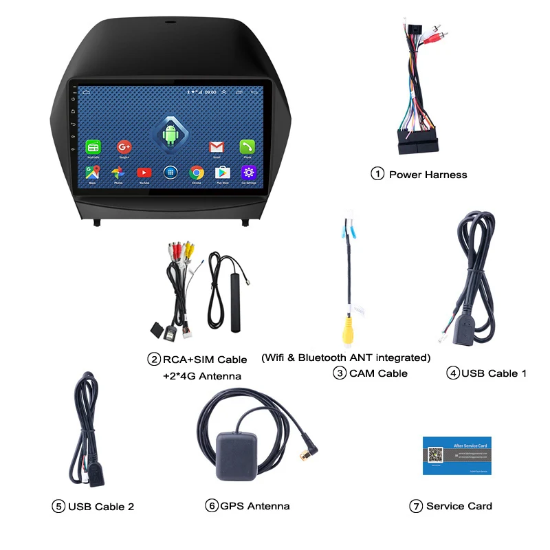 4G Lte All Netcom 9 inch Wanqi 9.1 Car Radio DVD Player for Hyundai IX35 2010-2013 GPS Navigation | Автомобили и мотоциклы