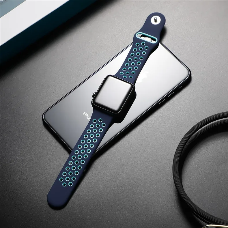 Ремешок для apple watch band 44 мм 40 мм correa apple watch 4 3 band 42 мм/38 мм iwatch спортивный силиконовый ремешок-браслет аксессуары для часов