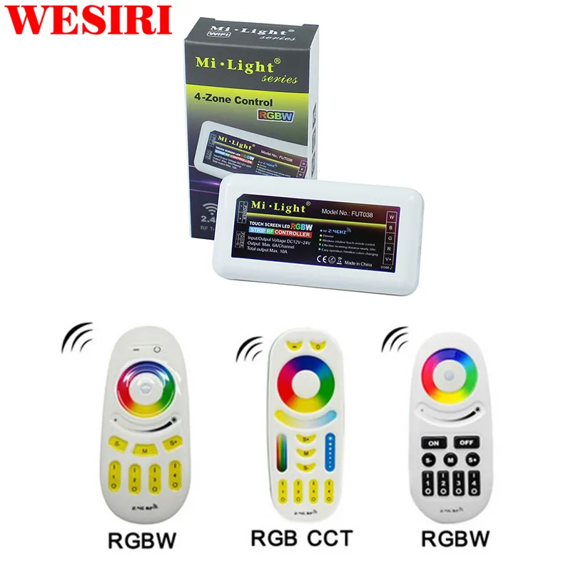 Milight 2 4 ГГц 4-зоны RGB CCT RGBW светодиодные полосы контроллер и зоны сенсорный RF пульт