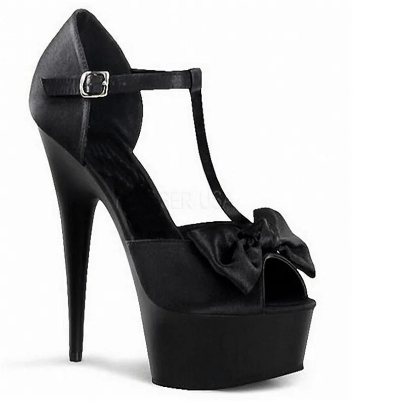Летние женские пикантные туфли на платформе сандалии для шеста 15 см с бантом