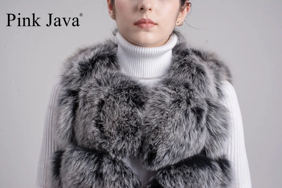 Розовая Java QC8046 Большая распродажа Горячая новинка натуральный Лисий Мех Длинный жилет натуральный Лисий мех жилет зима высокое качество женский лисий мех