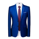Мужской официальный Блейзер темно-синего цвета, куртка большого размера, приталенное Мужское пальто, платье для свадебной вечеринки, синий, красный, зеленый, белый