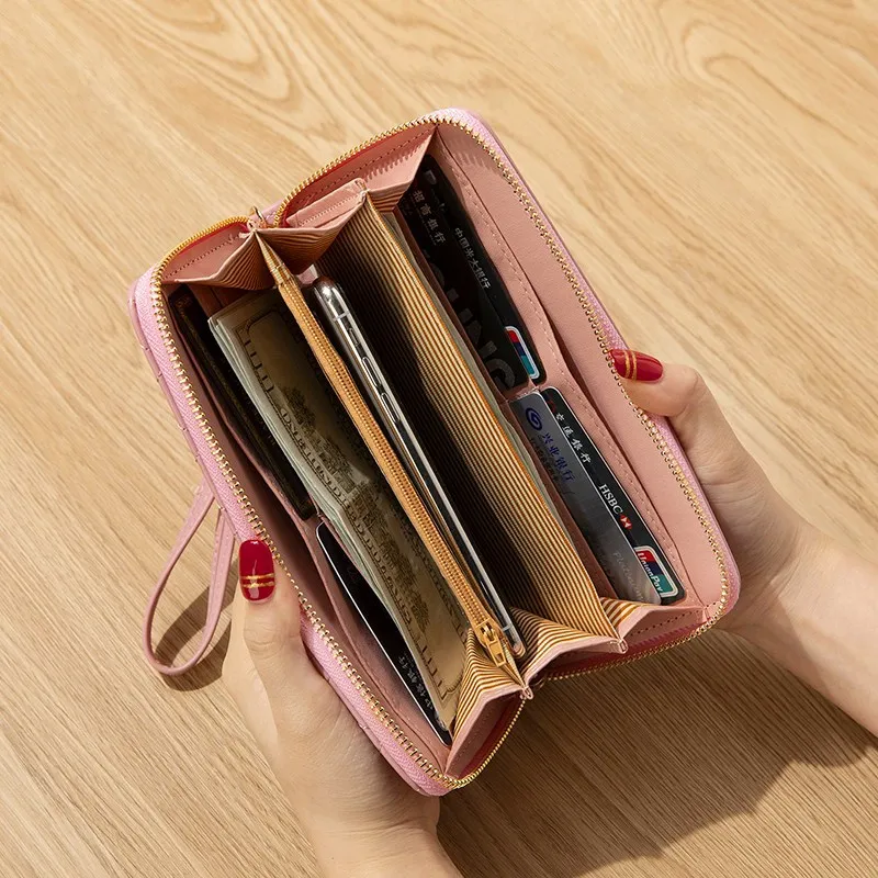 Женский Длинный кошелек из ПУ кожи с вышивкой|Женские кошельки| |