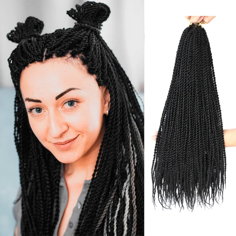 

18 дюймов Омбре синтетические Сенегальские твист волосы кроше braids30 Корни/упаковка плетеные волосы для женщин Серые Синие розовые