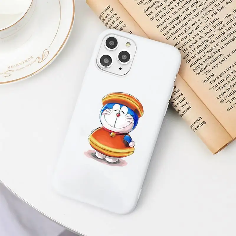 

cartoon lovely doraemon Phone Case Candy Color for iPhone 6 6S 7 8 11 12 XS X SE 2020 XR mini pro Plus MAX funda