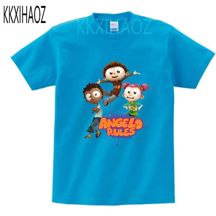 

Детская анимационная футболка Prangelo Rules, летний топ с коротким рукавом для мальчиков и девочек, футболка из чистого хлопка, спортивные топы д...