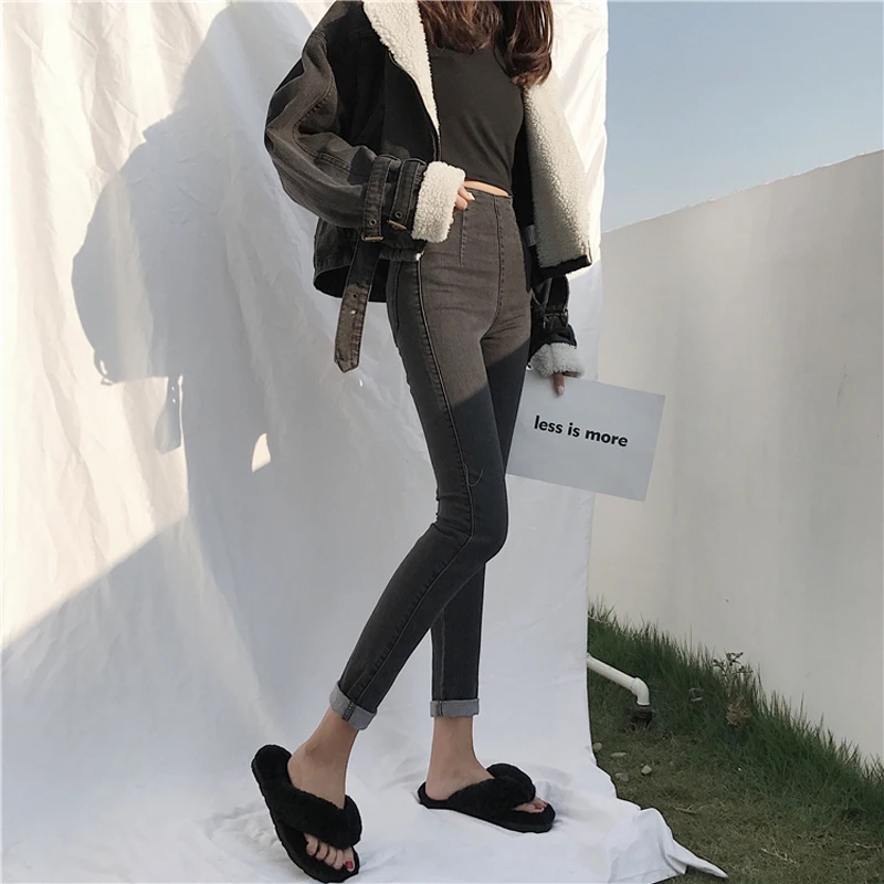 Винтажные женские джинсы с боковой молнией и высокой талией 2019 | Женская одежда