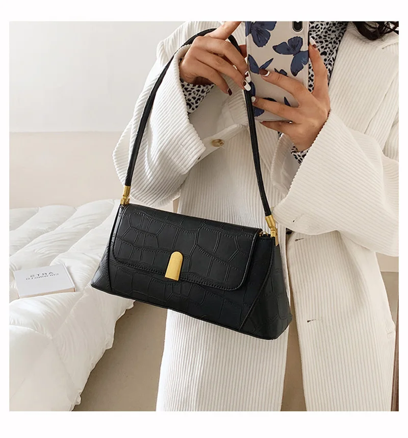 fashion exquisite shoulder bag retro casual women totes shopping bags female pu leather solid color strap handbag for lady 2021 free global shipping