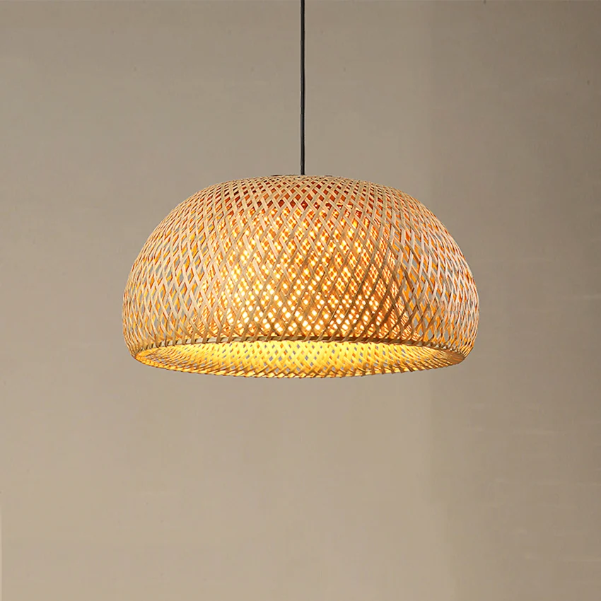

Japan Bamboo LED Pendant Lights Work Hand Knitted Hanging Lamp Dinning Room home pendant Lamp Kitchen hanging lamps Fixtures